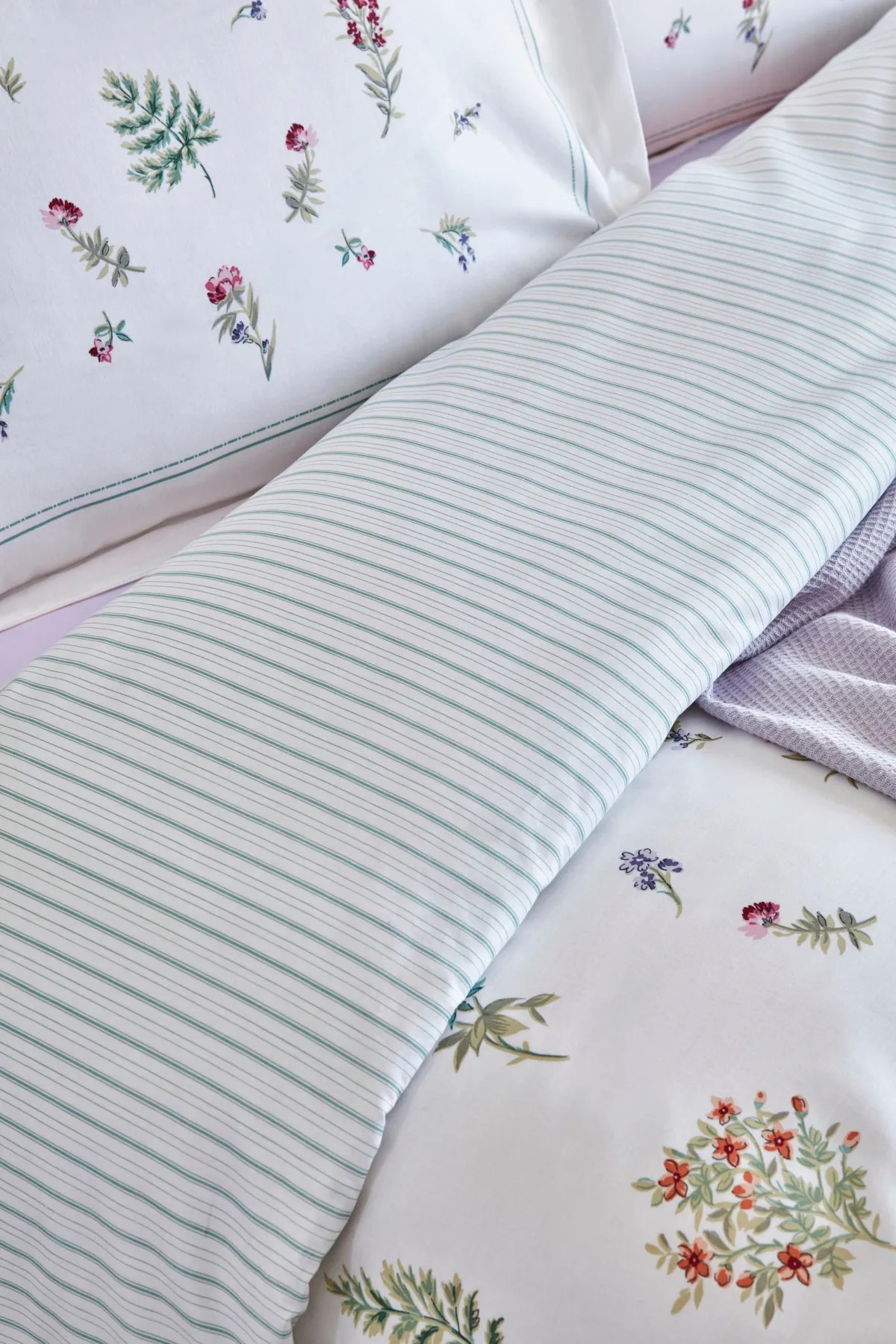 Le Mans Çift Kişilik Percale Nevresim Pike Takımı Lila