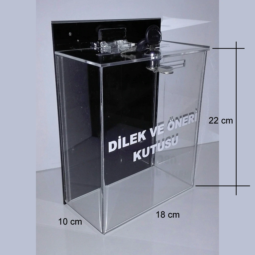 Şeffaf Siyah Dilek Öneri Kutusu