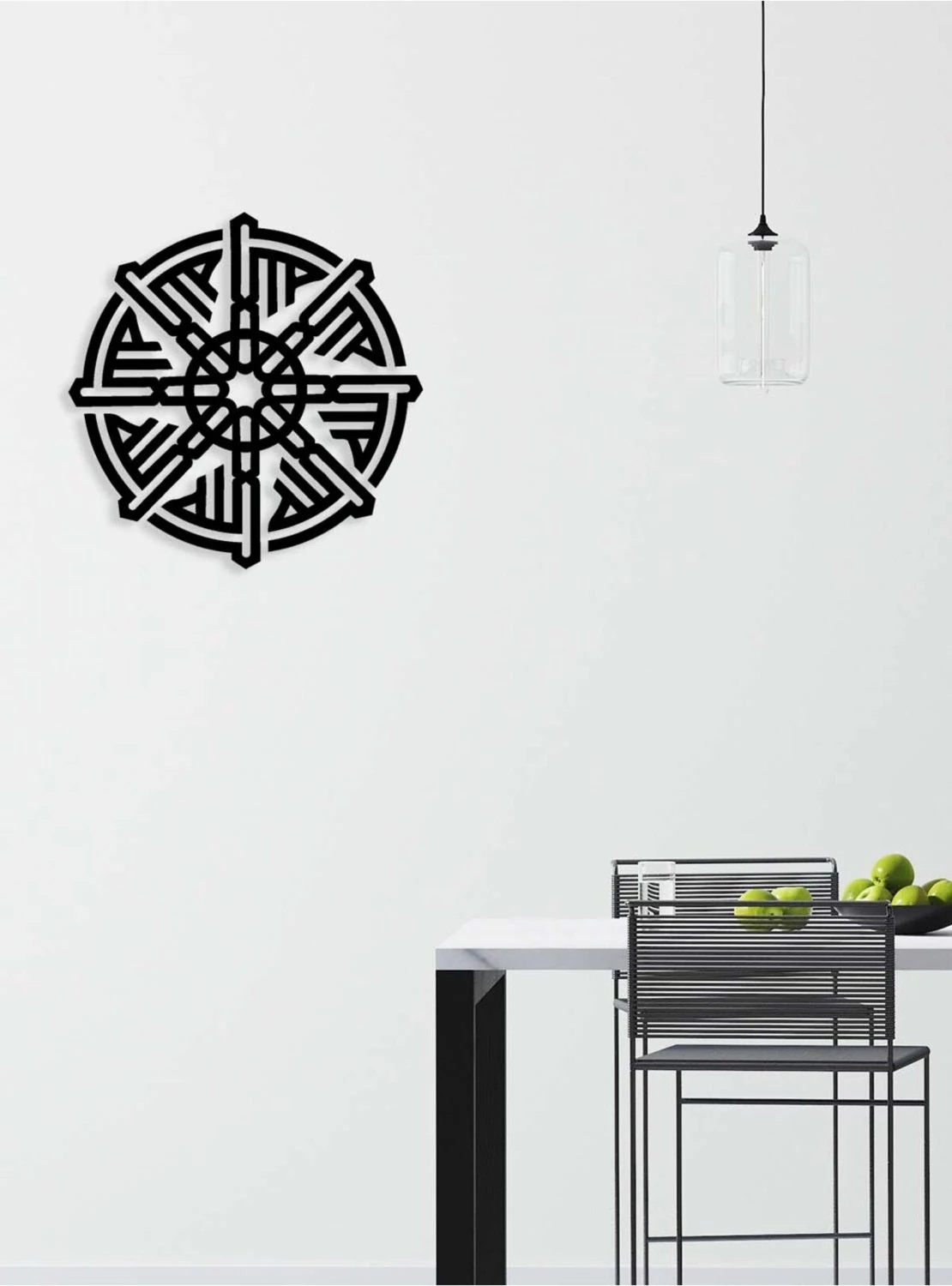 -La Ilahe Illallah Muhammeden Resulullah Islami Metal Tablo - Islami Ev Dekorasyonu - Dini Duvar Tabloları - 50 X 50 - Cm - Sıyah-Islm-052