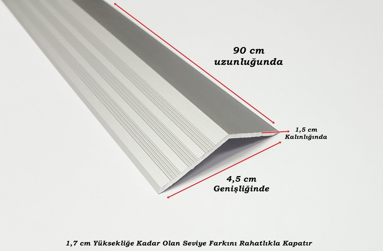 Alüminyum Kapı Eşik Seviye Profili Gri Renk 90 cm