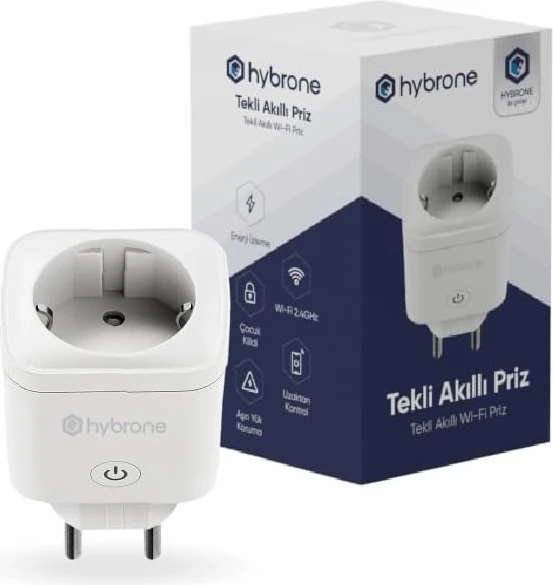 Akım Korumalı Wi-Fi Akıllı Priz, Enerji Izleme, Çocuk Kilidi, 16 Amper, Uygulama ile Uzaktan Kontrol