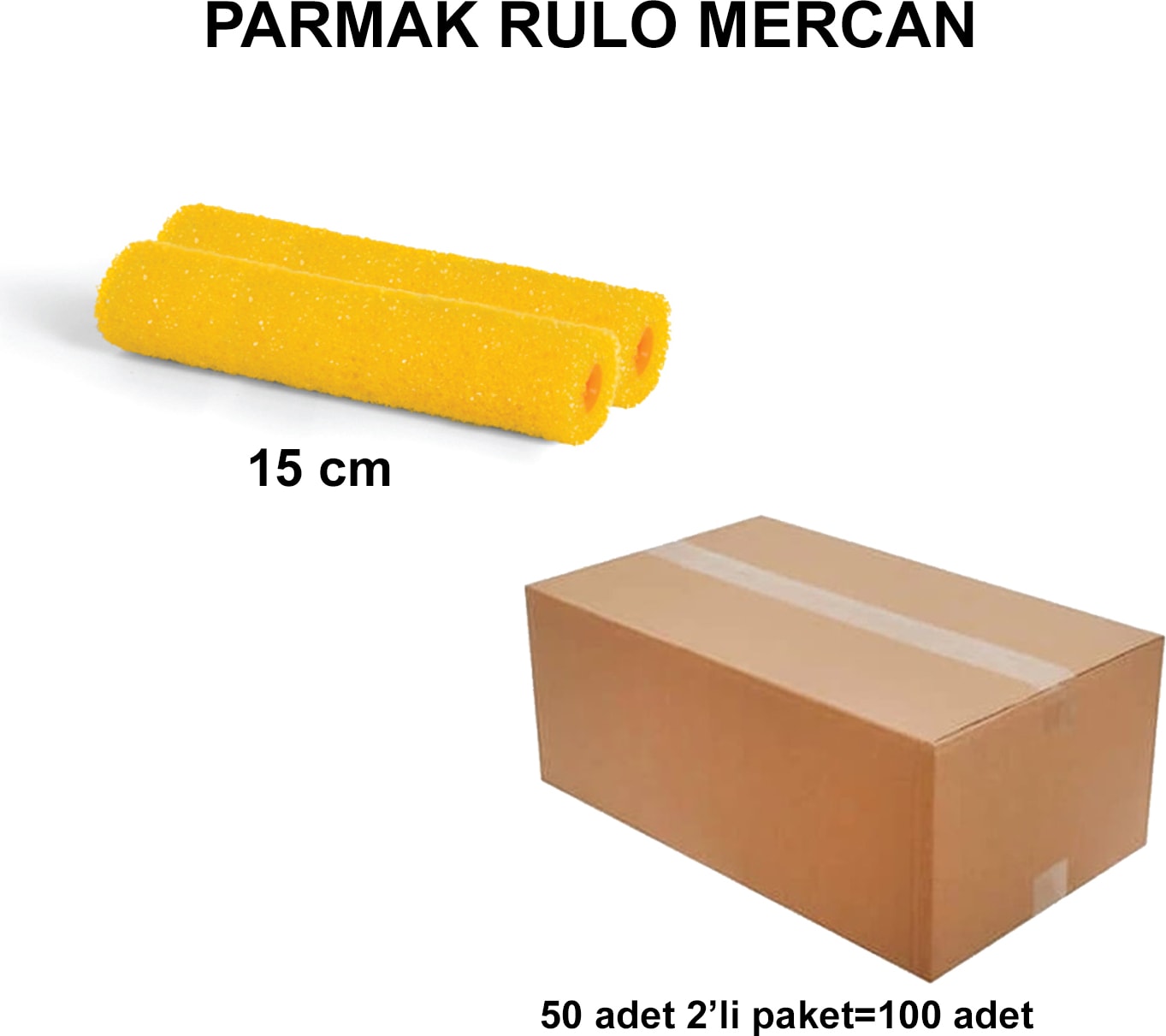 Izmir Fırça Arge Toptan Parmak Rulo Mercan 15 cm (2'LI)-100 Adet 010888