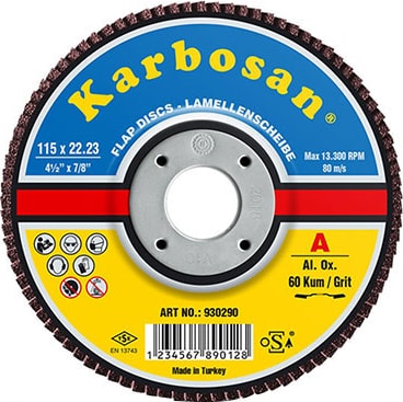KARBOSAN 115X22 80 Kum Flap Diskler 10 Adet