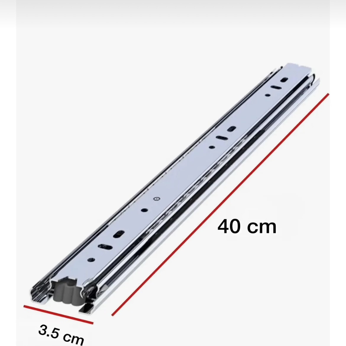 Teleskopik Bilyalı Çekmece Rayı 35 mm 40 cm (1 Takım)