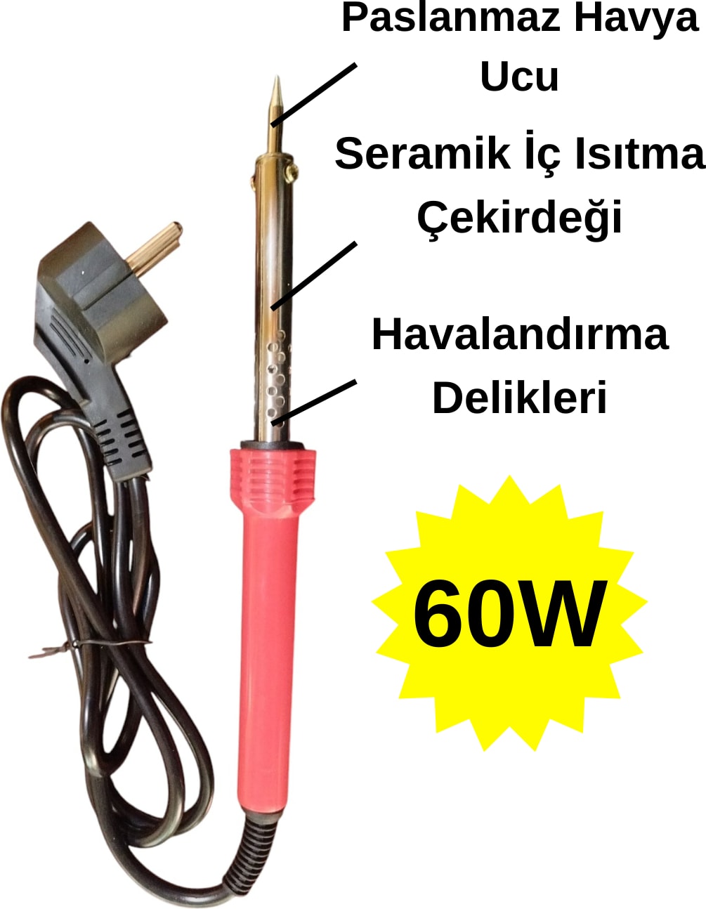 Lehim Makinası 60W Havya Kalemi Seti Tel Lehim Pastası Elektrik Bandı