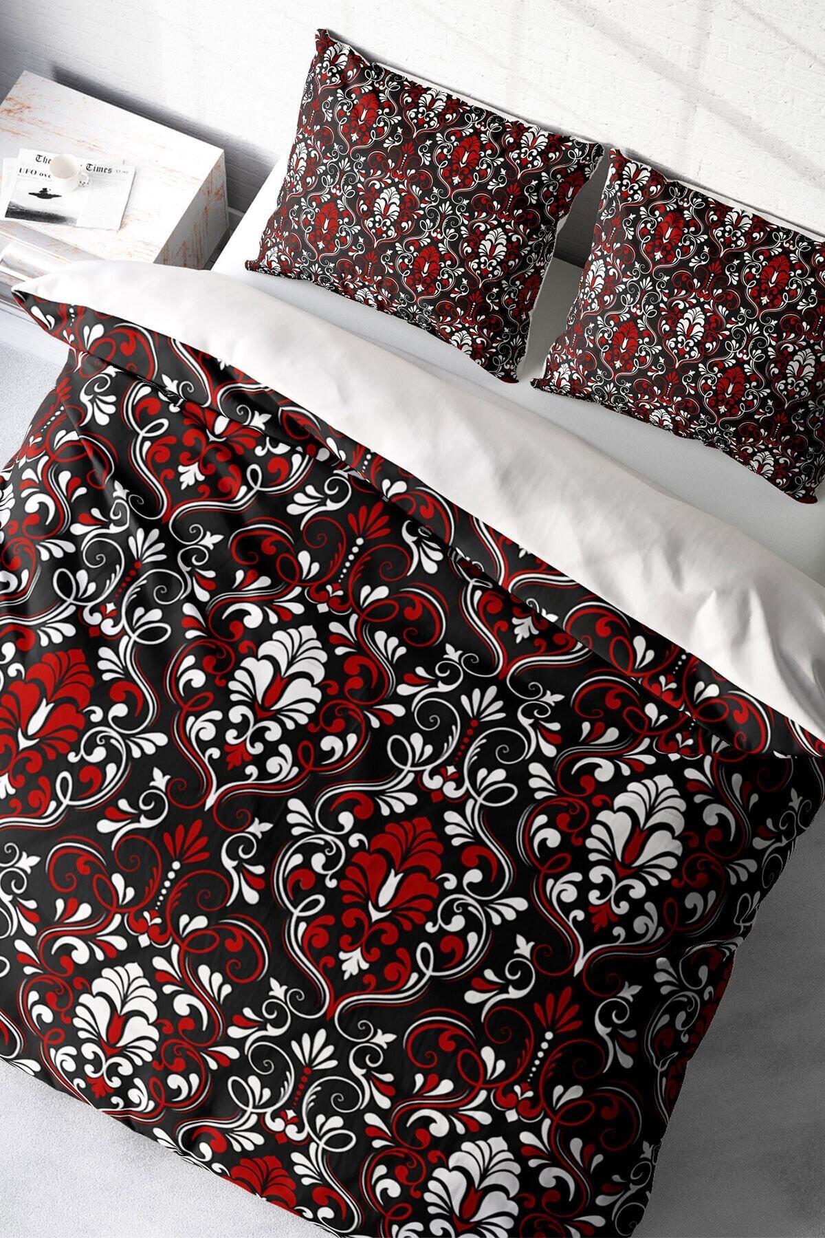 Kıng Sıze Damask Klasik Çift Kişilik Nevresim Takımı 220x240cm