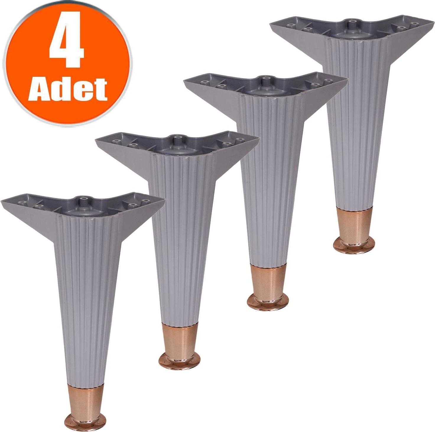 Mobilya Kanepe Koltuk Sehpa Ünite Ayağı 22 Cm Antrasit Baza Ayakları (4 Adet)