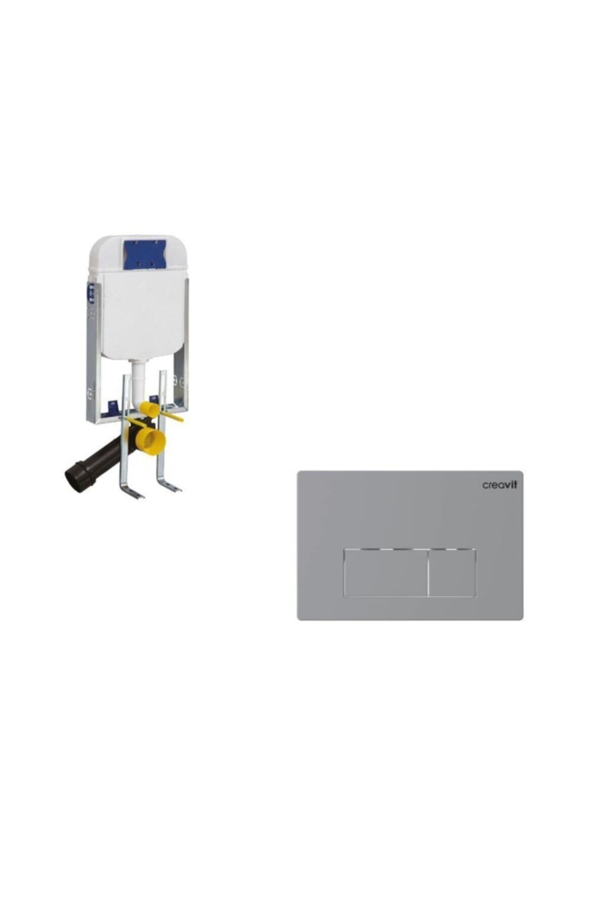 Gr5001gömme Rezervuar+ Gp8002 Mat Gri Buton