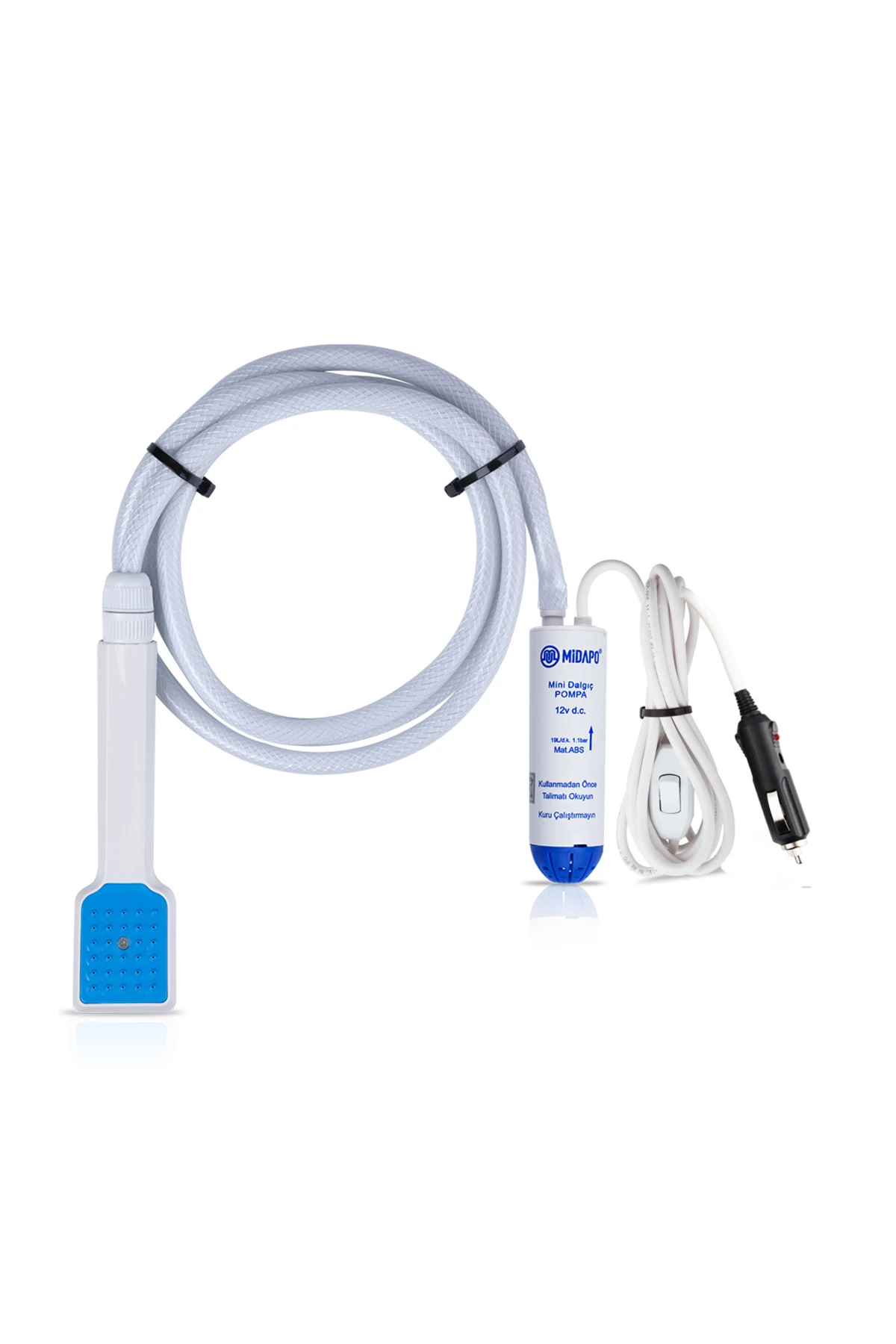 12V Kucuk D.c Mini Dalgıc Hortumlu Duş Başlıklı Çakmak Girişli Set Duş-Su Pompası