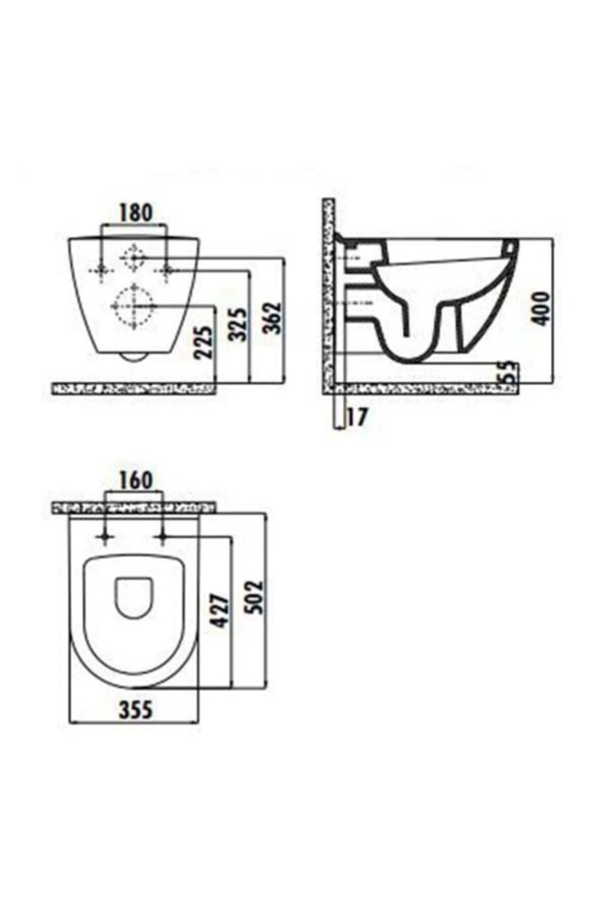 Tp325 Asma Klozet - Kapak - Gr5001 Gömme Rezervuar Seti
