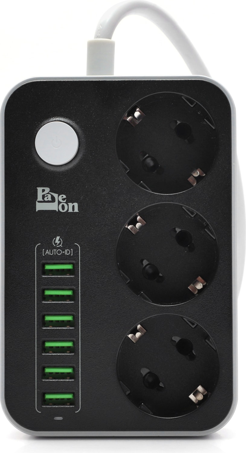 5V 3.4A 6 USB Bağlantı Noktası 3'lü Uzatma Akım Korumalı Priz
