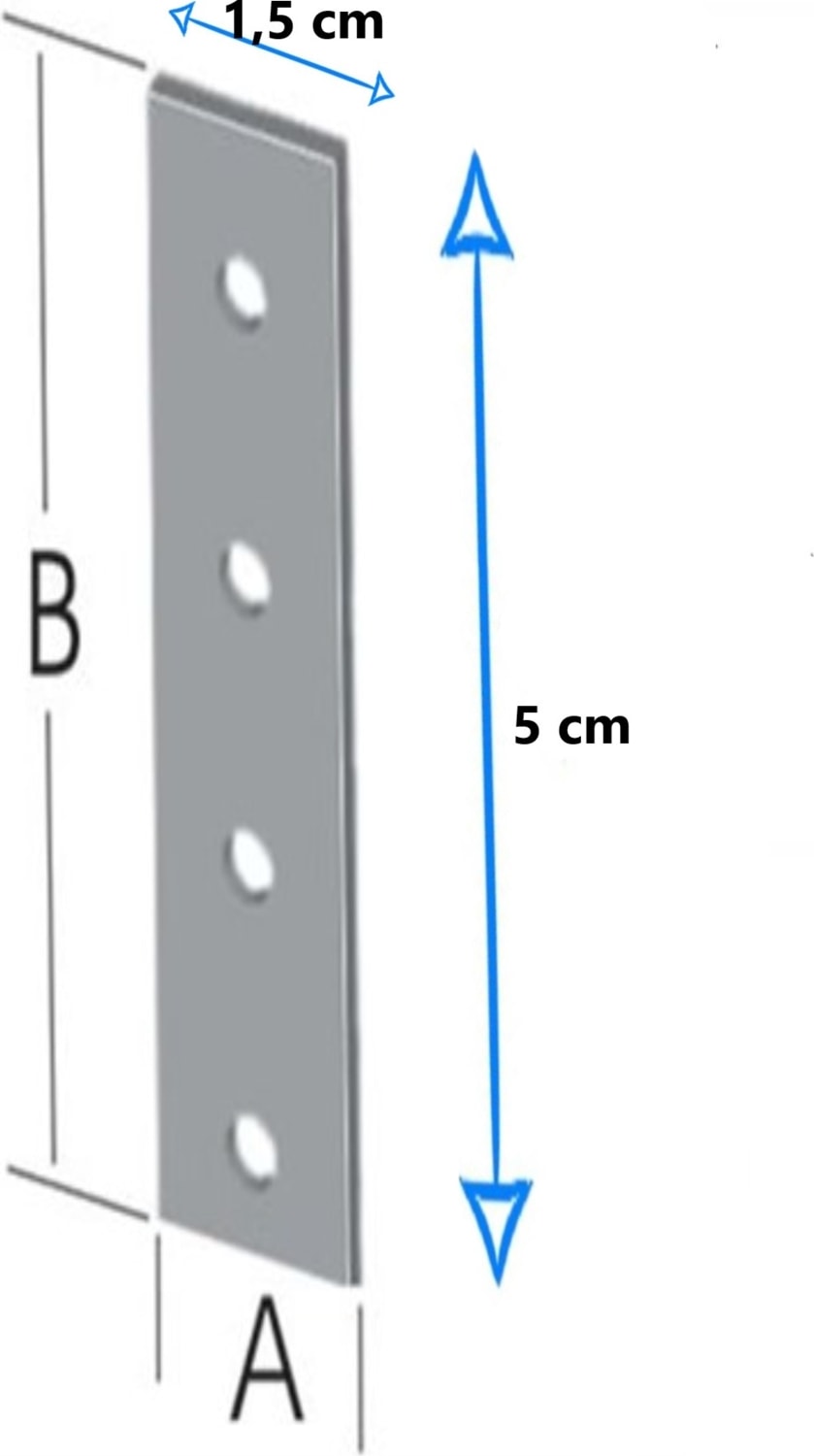 Gönye, Düz Bağlantı Sac Gönye 15X50MM 4 Adet