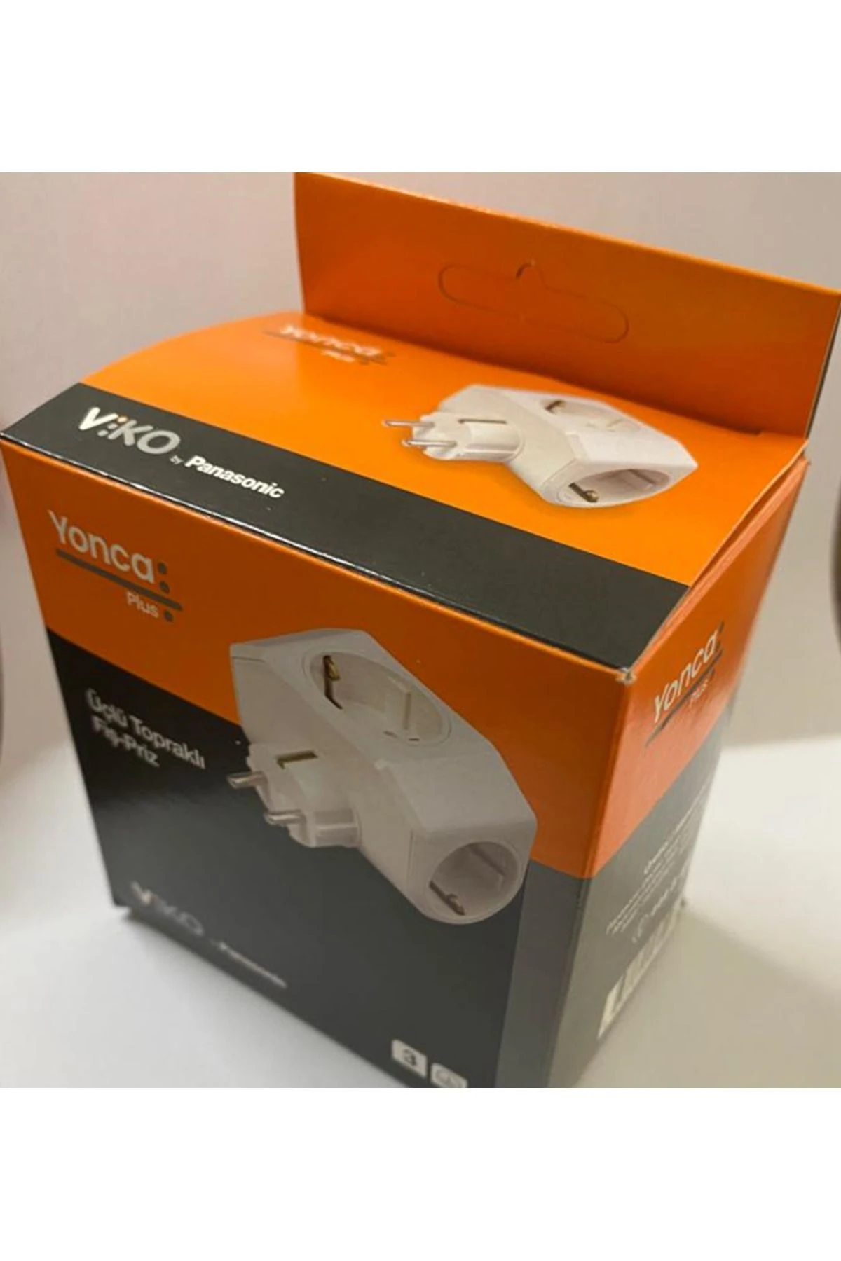 Yonca Plus Beyaz Üçlü Topraklı Golyat Priz Fişli