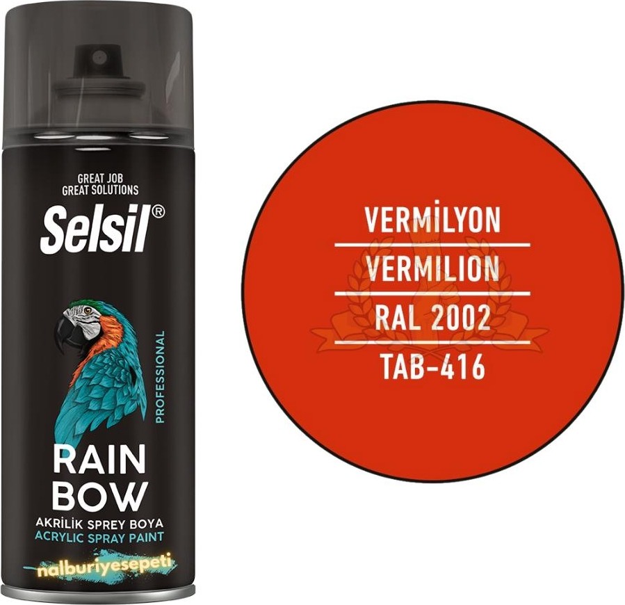 Rainbow Akrilik Sprey Boya Vermilyon Kırmızı 400 Ml. - RAL2002