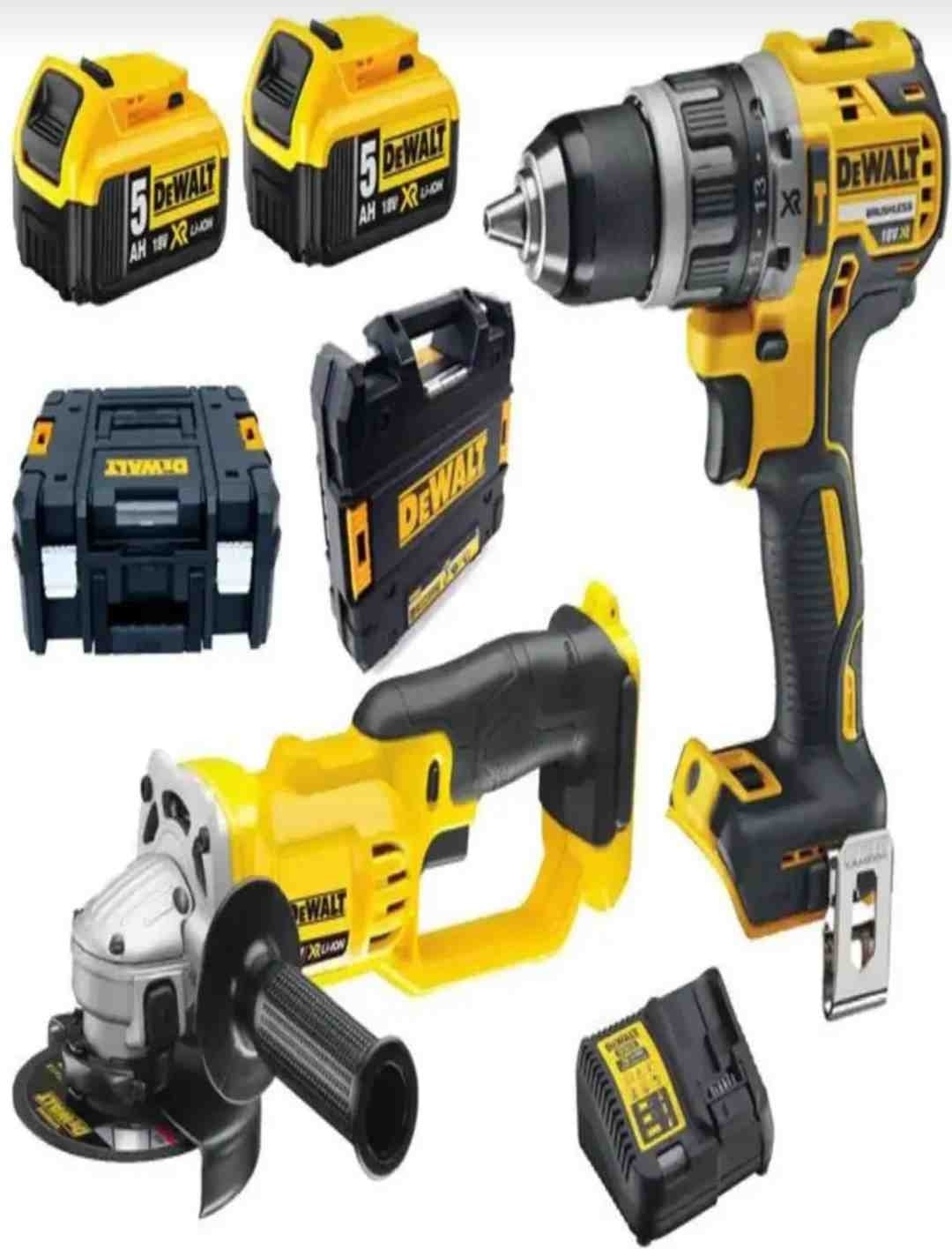 DEWALT DCD796 Darbeli VIDALAMA+DCG412 125MM Şarjlı Taşlama+2x 5AH Akü+1x Dolum Cihazı