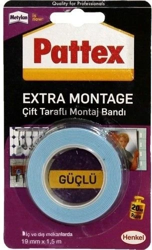 Henkel  Extra Montage Çift Taraflı Bant 20 kg / 19 Mmx1.5 mm