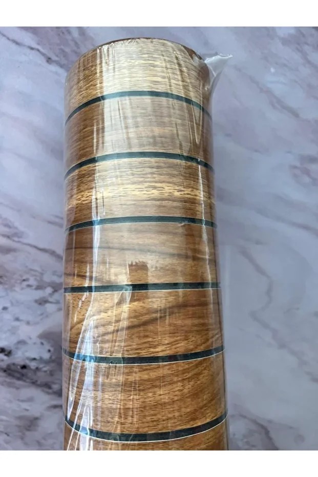 60cmx250cm 1 Adet Kahverengi 3D Yapışkanlı SXP Akustik Lambiri Desenli Duvar Paneli Kağıdı 3115-1