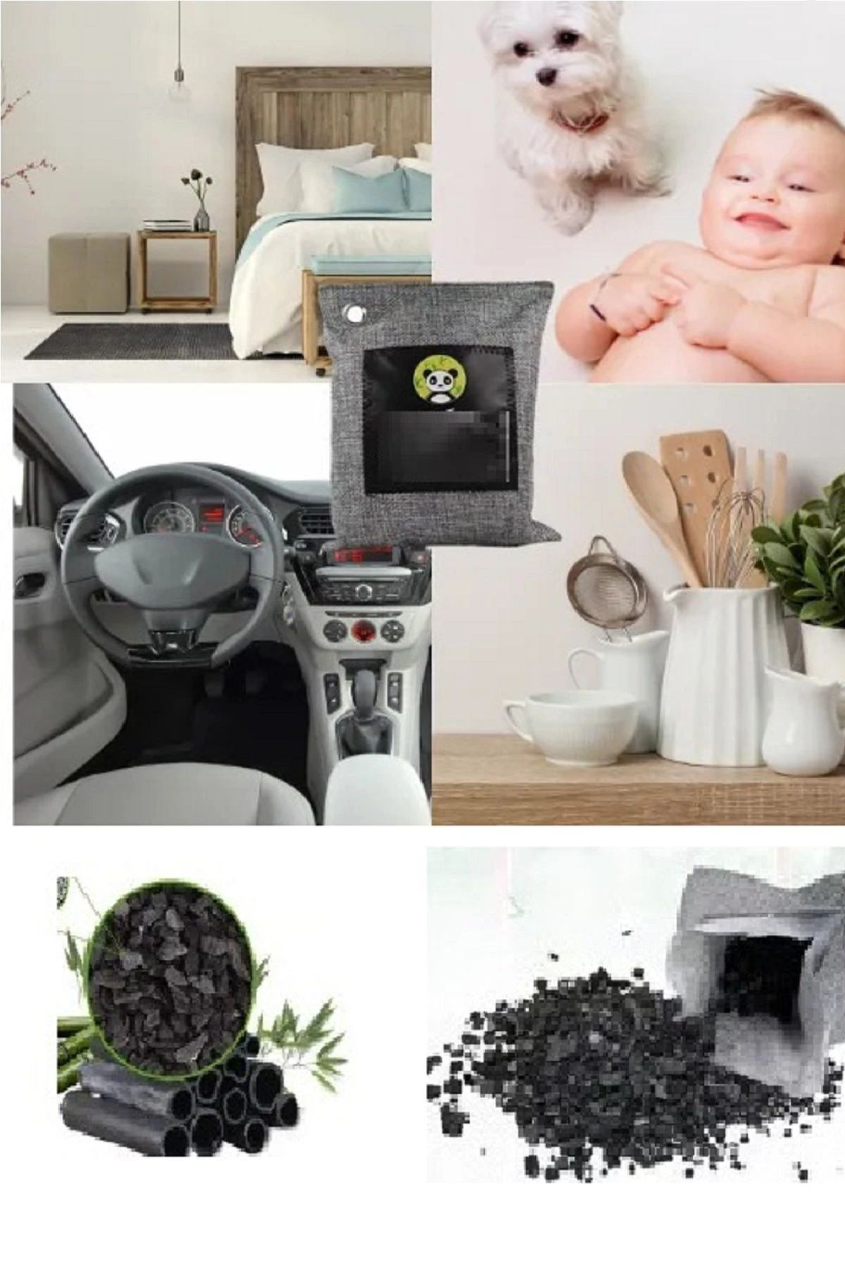 Hava Temizleme Torbası relatos 200g  Dolap- Banyo- Evcil Koku Giderici- Bambu Kömür Koku Emici