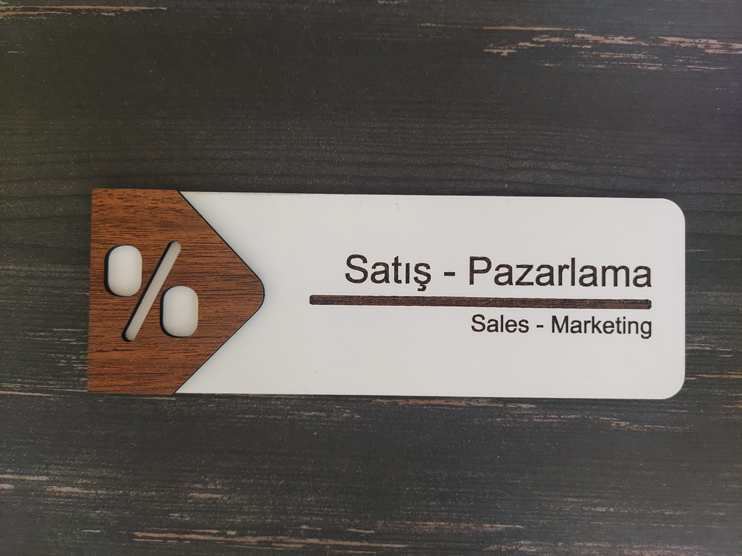 Satış - Pazarlama Ofis Oda Kapı İsimliği Yönlendirme Tabelası Levhası Kişiselleştirilebilir