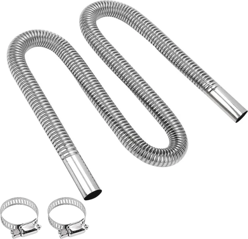 300CM Araba Oto Hava Park Isıtıcısı Egzoz Borusu 2 Kelepçeli Egzoz Hortumu Güç Jeneratörü Için, Egzoz Borusu (Yurt Dışından)