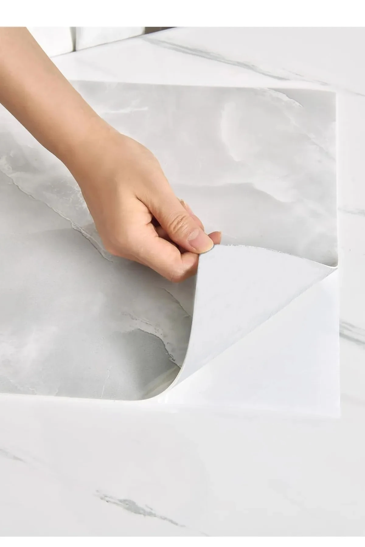 30x60 Cm Mermer Desenli Kendinden Yapışkanlı Mutfak Banyo Wc Kaplama Pvc Duvar Paneli