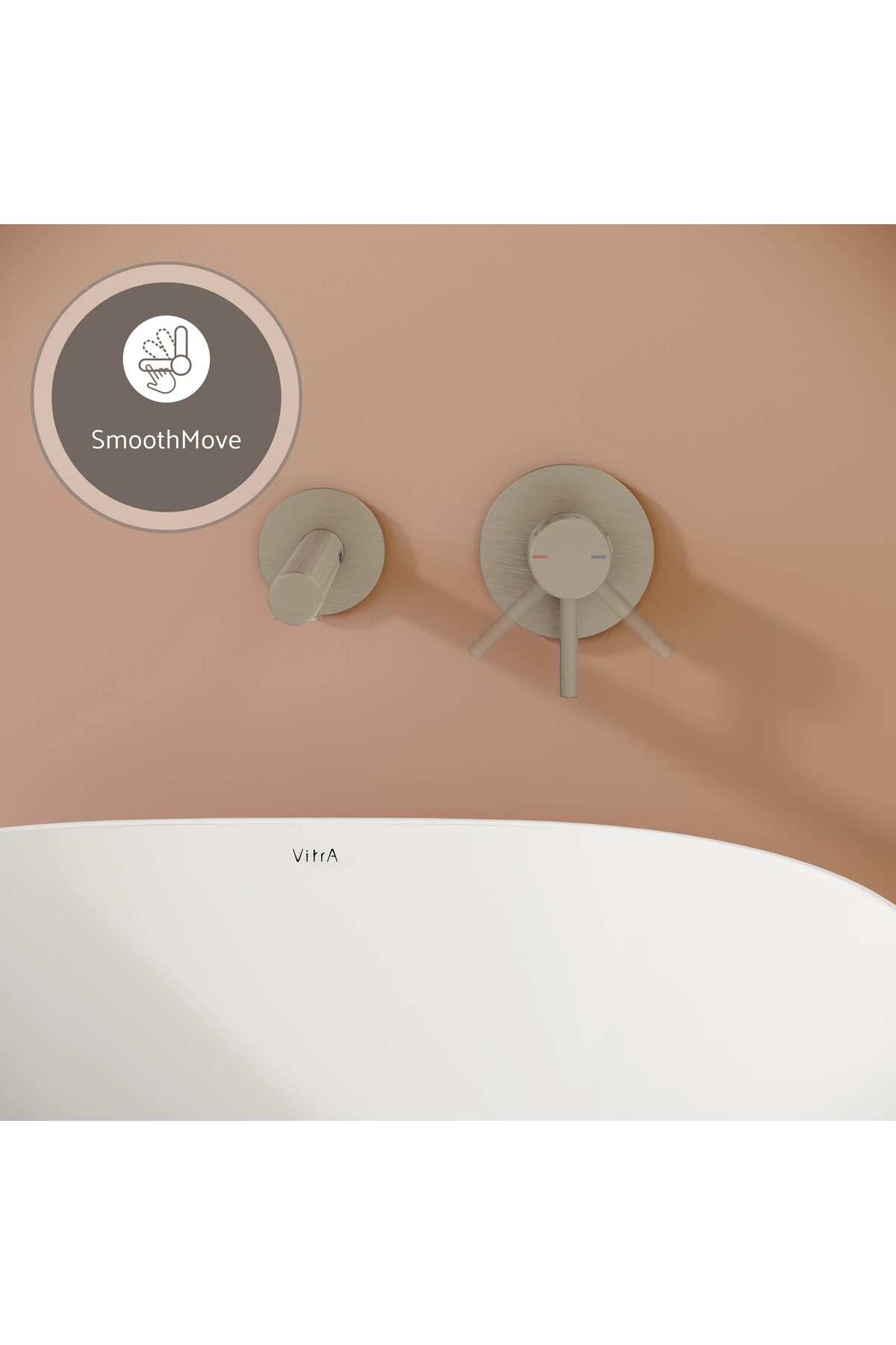 Origin A4258134 Ankastre Lavabo Bataryası, İki Rozetli, Sıva Üstü, Fırçalı Nikel