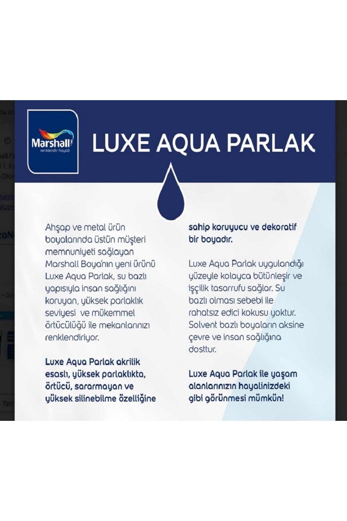 Aqua Luxe Su Bazlı Parlak Akrilik Esaslı Dekoratif Boya Aqua 2.5 Lt