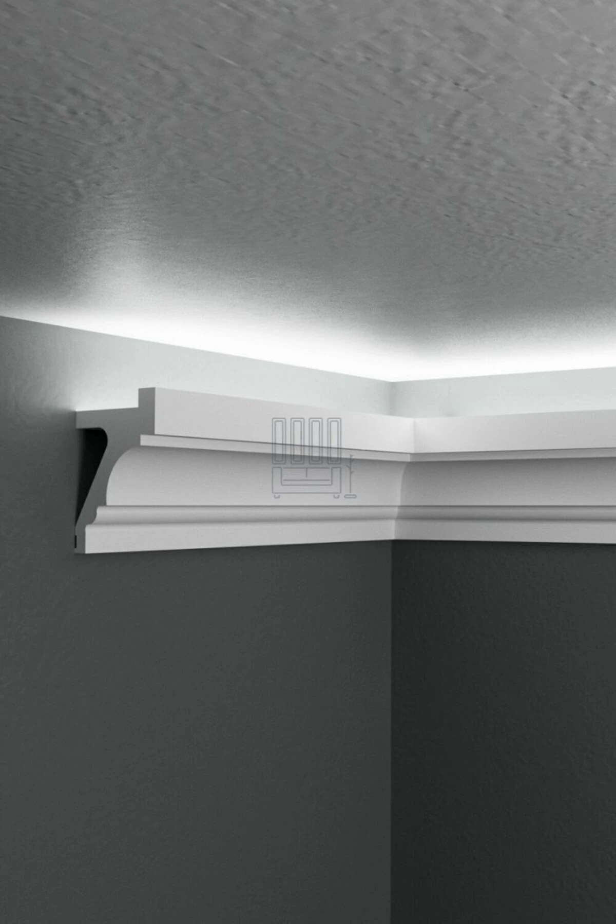 Ledli Kartonpiyer, Bir boy 120cm Polimer Dayanıklı Tavan Duvar Aydınlatma, Modern Ev Oda Dekorasyonu