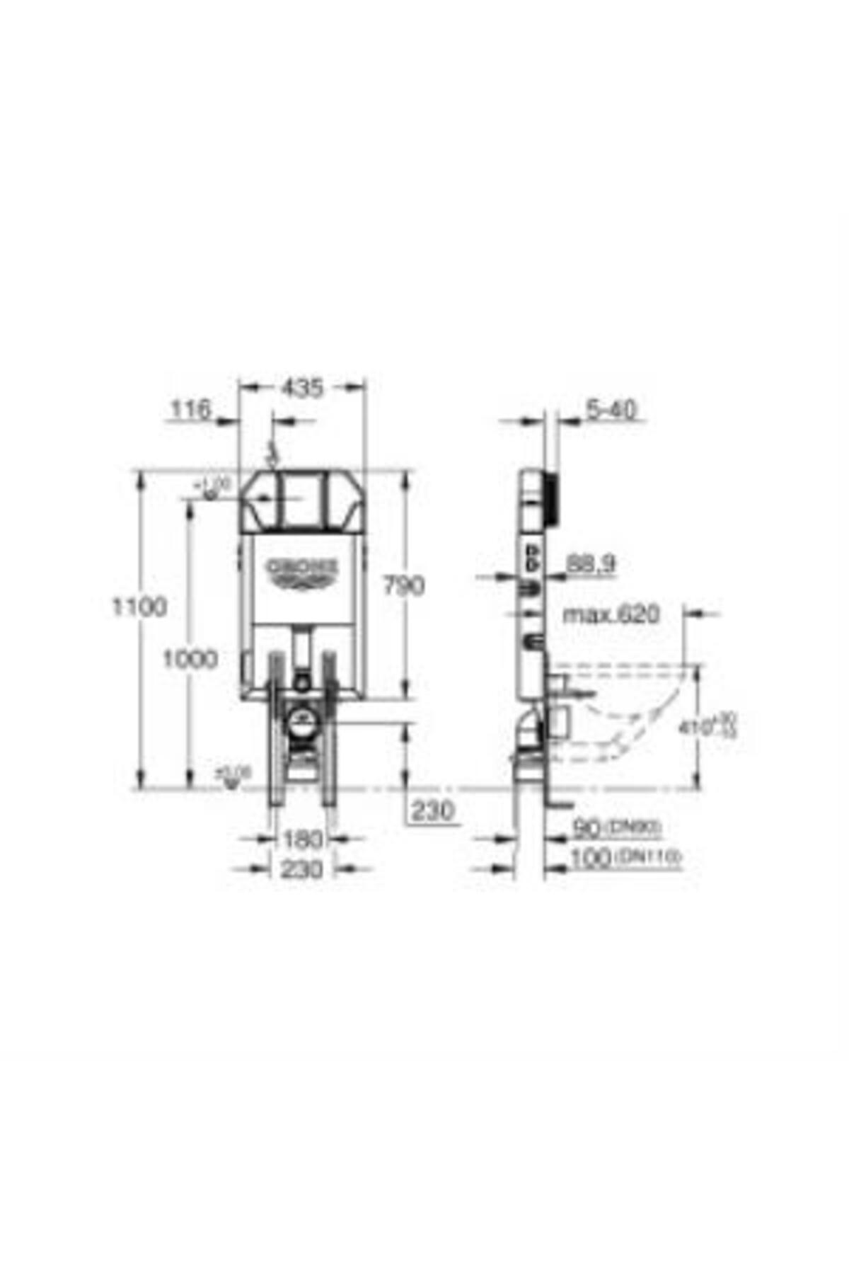 Uniset Slim 39840000 Asma Gömme Rezervuar, 3/6 lt, Ayaklı