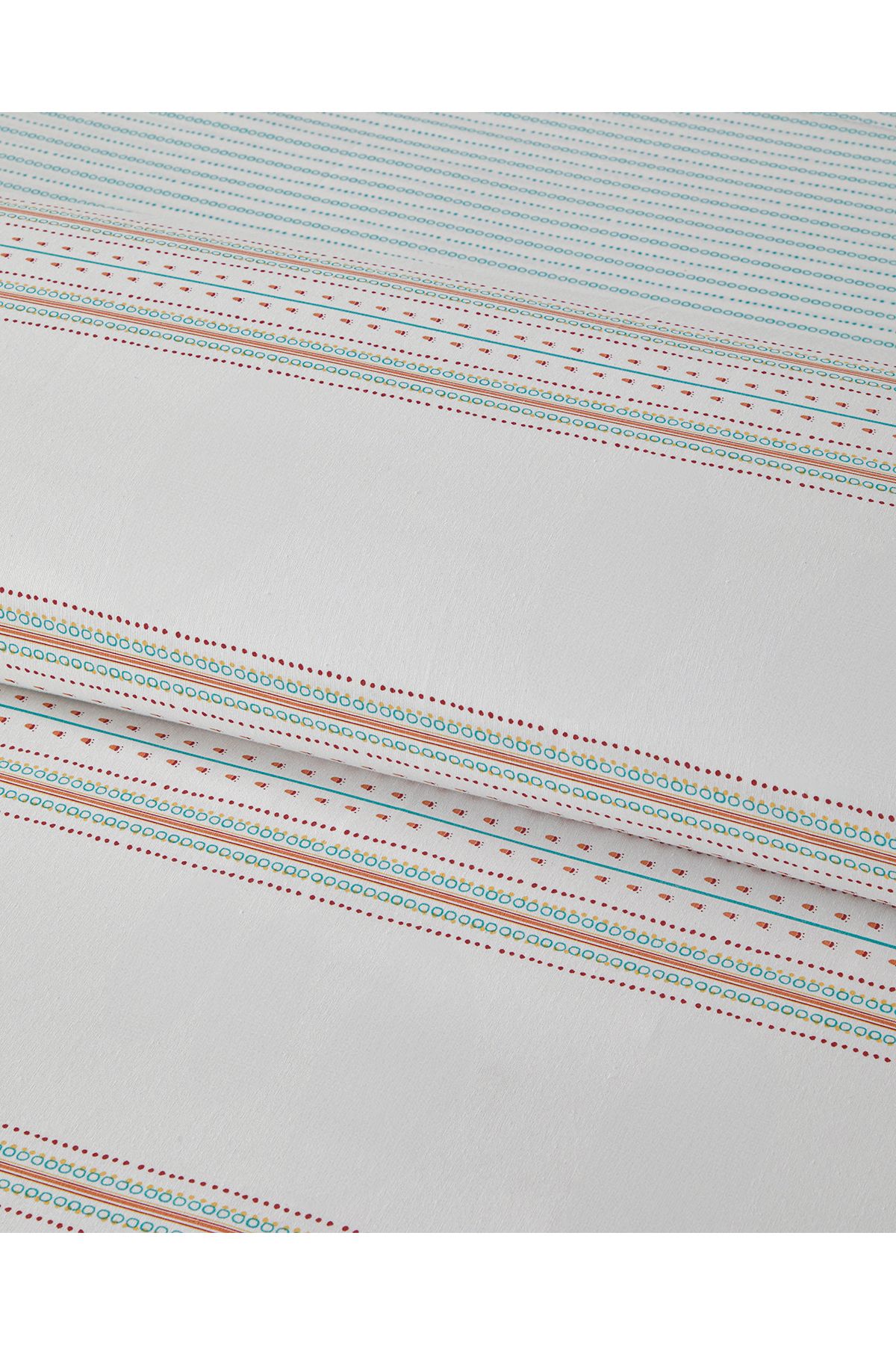 Rhythmic Line Kolay Ütülenir Çift Kişilik Nevresim Takımı 200x220 cm Turuncu-yeşil