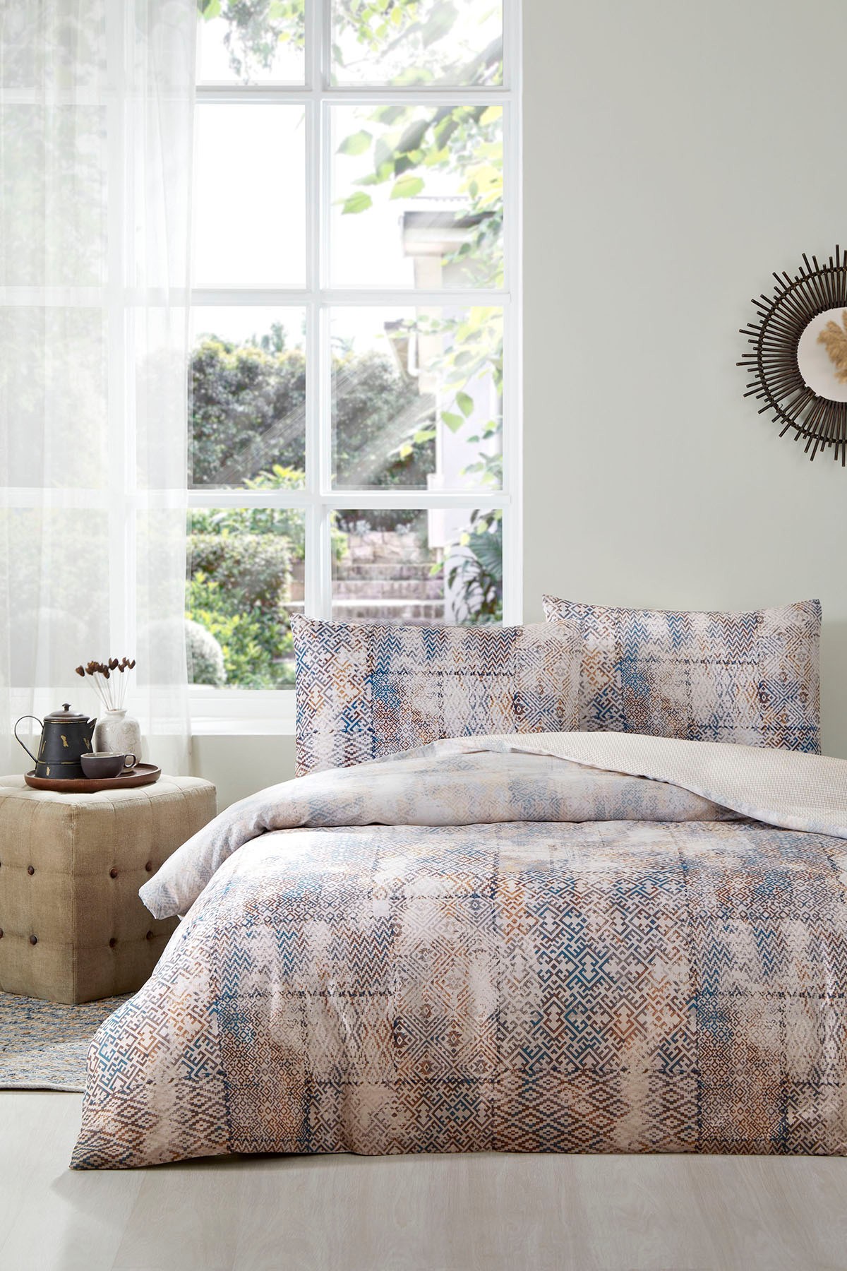 Vintage Rug Çift Kişilik Soft Life Saten Nevresim Takımı