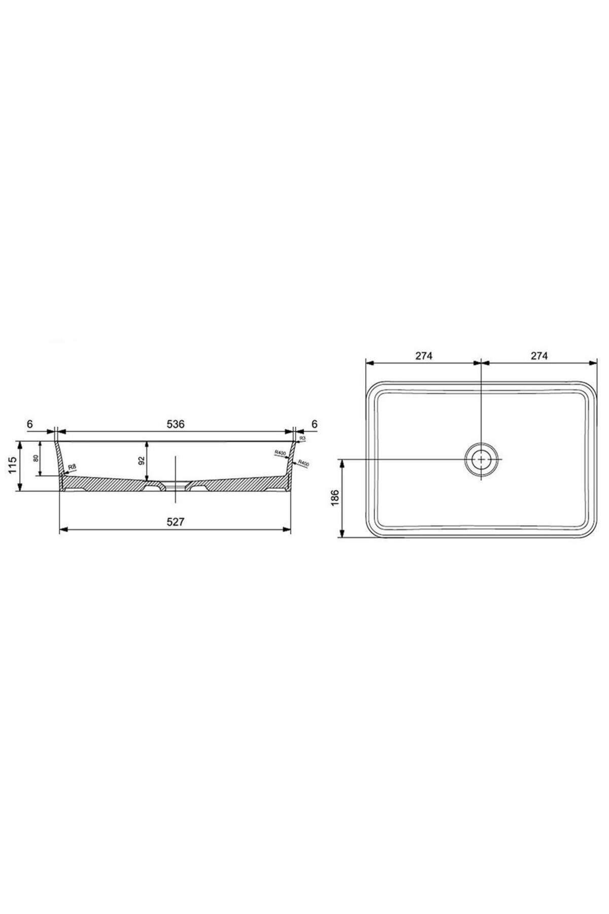 Sottile Slim Line Çanak Lavabo 55 Cm Mat Yeşil 1476-027-0125