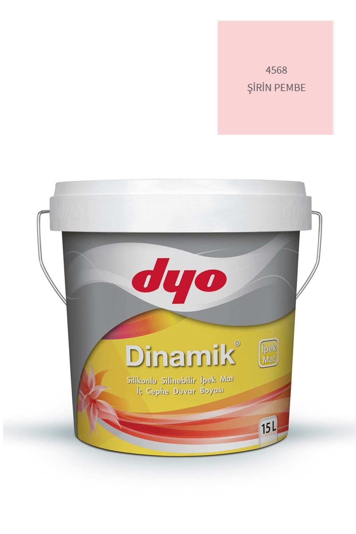 Dinamik Silikonlu Silinebilir Ipek Mat Iç Cephe Duvar Boyası 4568 Şirin Pembe 15 Lt