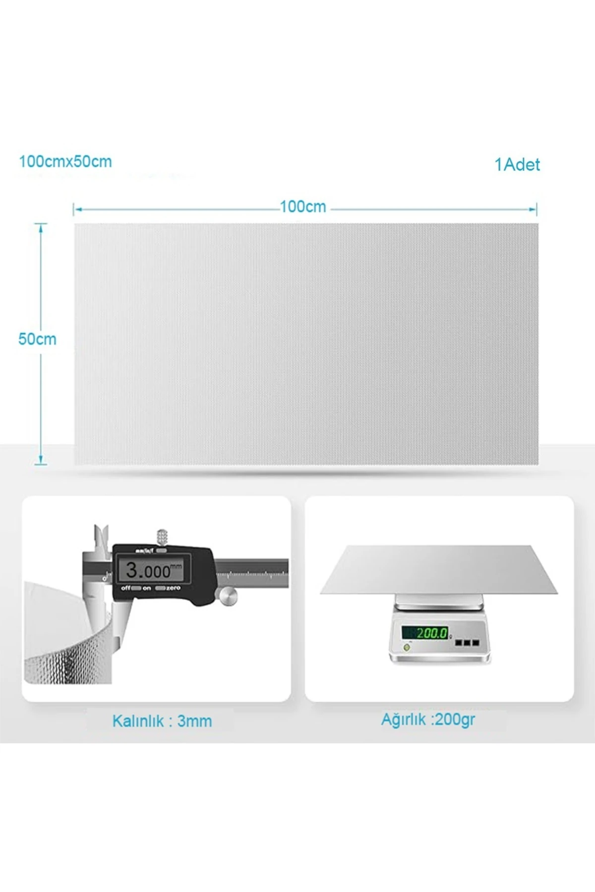 3 Adet Isı Yalıtım Levhası 3 mm Petek Arkası Kalorifer Radyatör Arkası İzolasyon Plaka