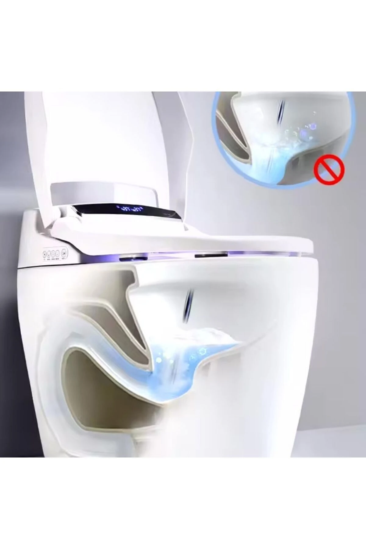 Akıllı Klozet (MONTAJ DAHİL) Isıtmalı Koltuk Kurutma Kendini Temizleme Otomatik Yıkama Led Ekranlı