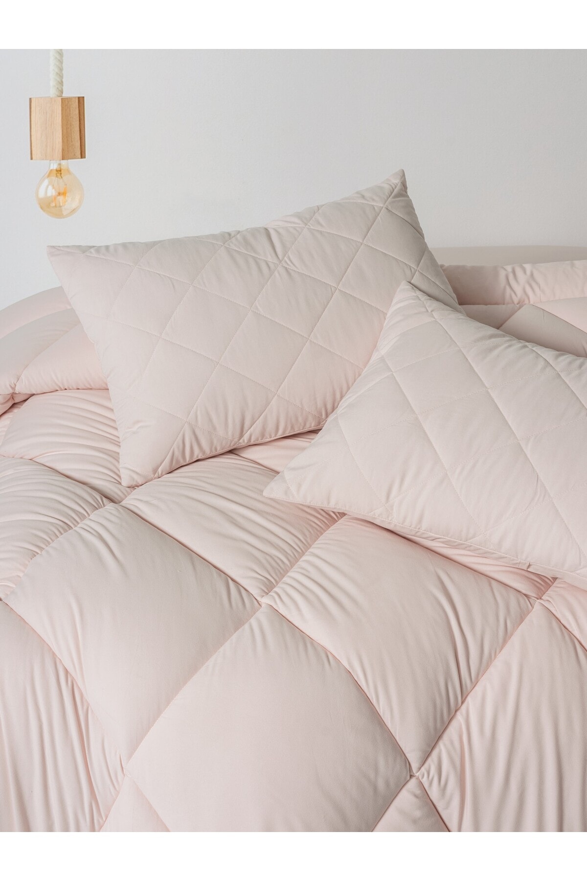 Softwash Çift Kişilik Yorgan Seti Pembe 160x200 Lastikli Çarşaf
