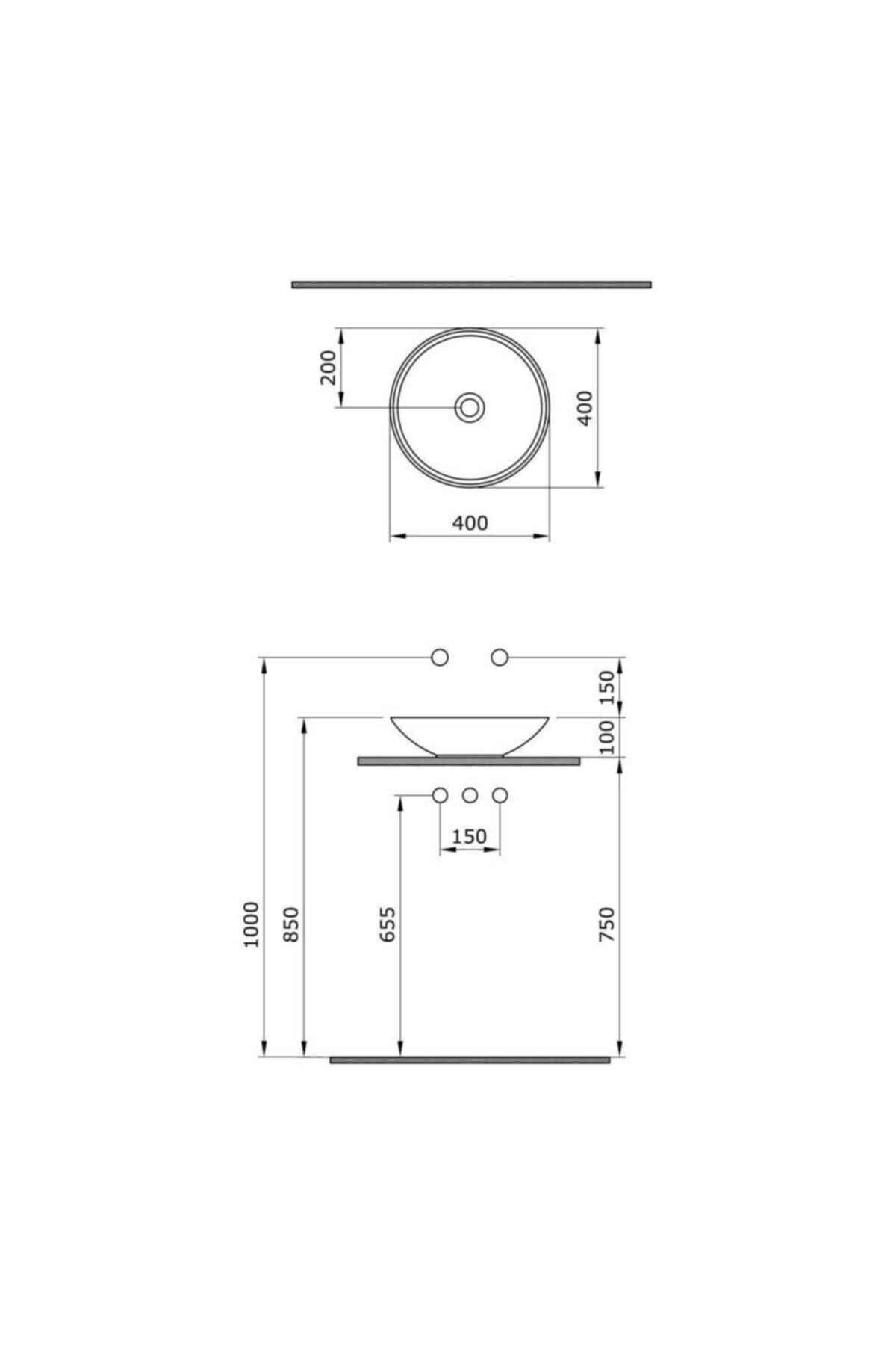 Venezıa Çanak Lavabo 40 Cm - Mat Kahve
