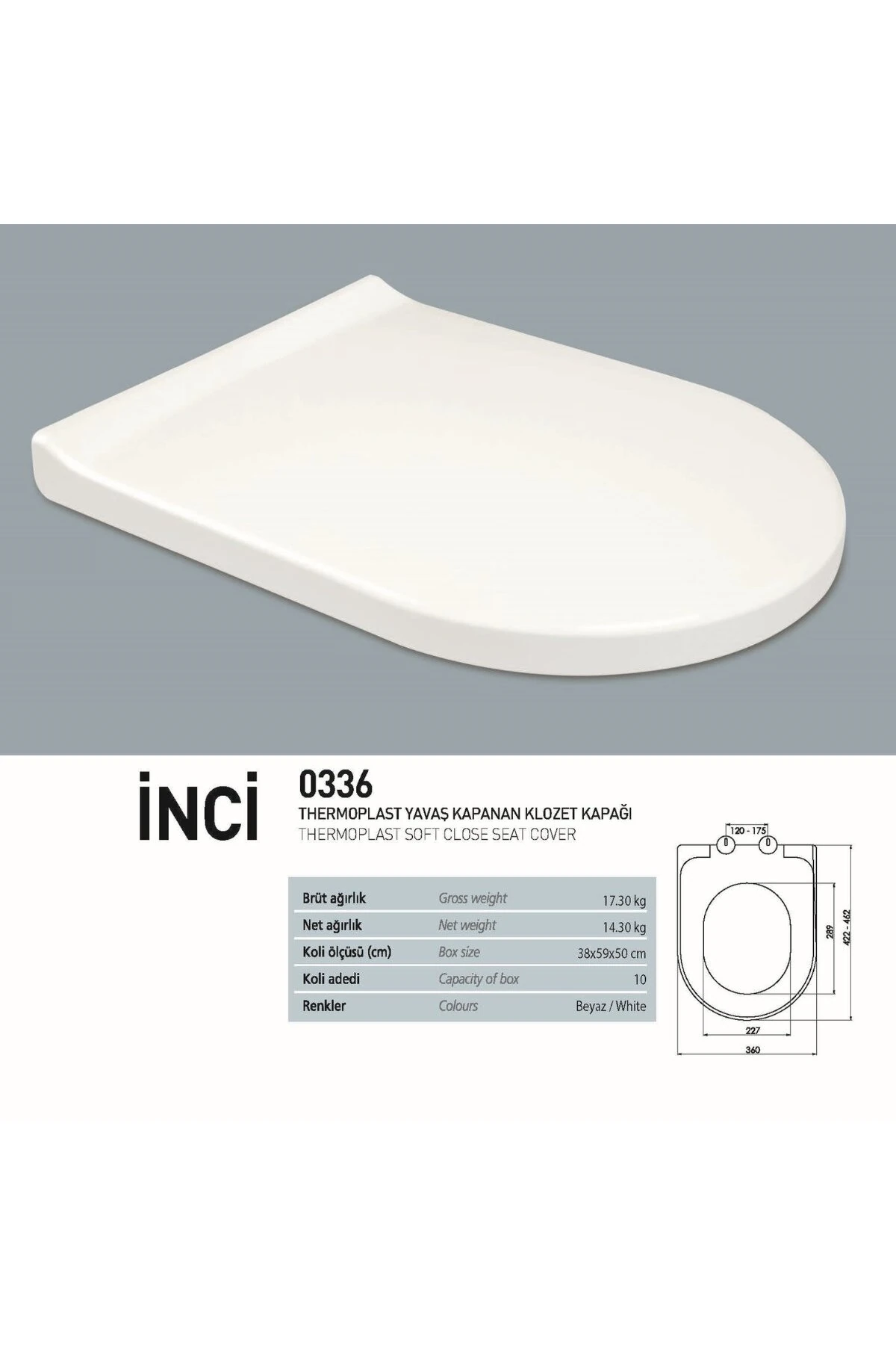 Turavit Omega Beyaz Kanallı Duvara Sıfır Klozet Takımı OMG1303, Nkp İnci Yavaş Kapak