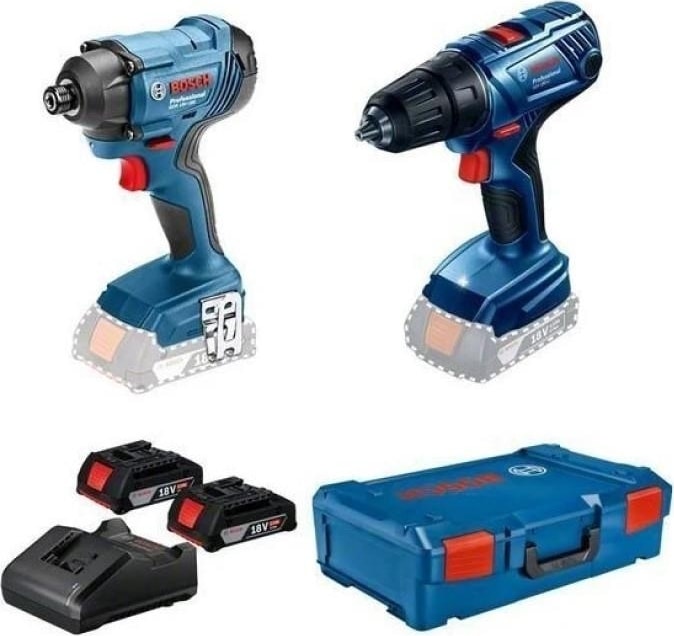 BOSCH Profesyonel GSR180-Lİ Akülü Darbeli Matkap + GDR18V-160 Akülü Somun Sıkma Çift Akü + Şarj Aleti