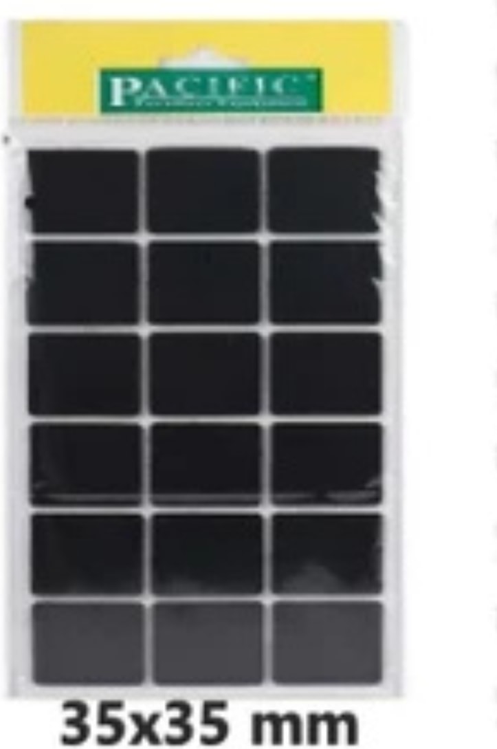 Yapışkanlı Kare Keçe 35×35 mm – 18 Adet – Siyah Renk – Mobilya Zemin Koruyucu Keçe