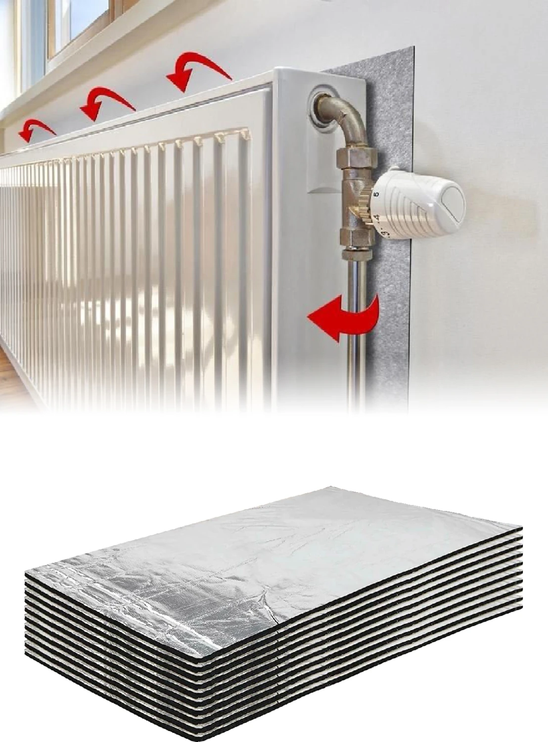 10 Adet Kalorifer Petek Arkası Isı Yalıtım Levhası Radyatör Arkalığı İzolasyon Plakası Yansıtıcı