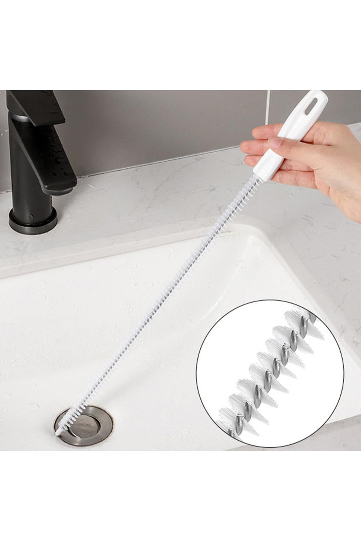 Petek Kalorifer Gider Lavabo Banyo Klozet Borusu Tıkanıklığı Açıcı Açma Temizleme Fırçası Teli