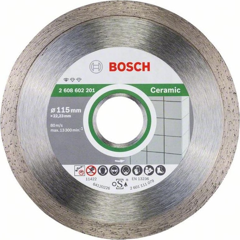 BOSCH - Standard Seri Seramik İçin Elmas Kesme Diski - 115 X 22,23 X 1,6 X 7 Mm