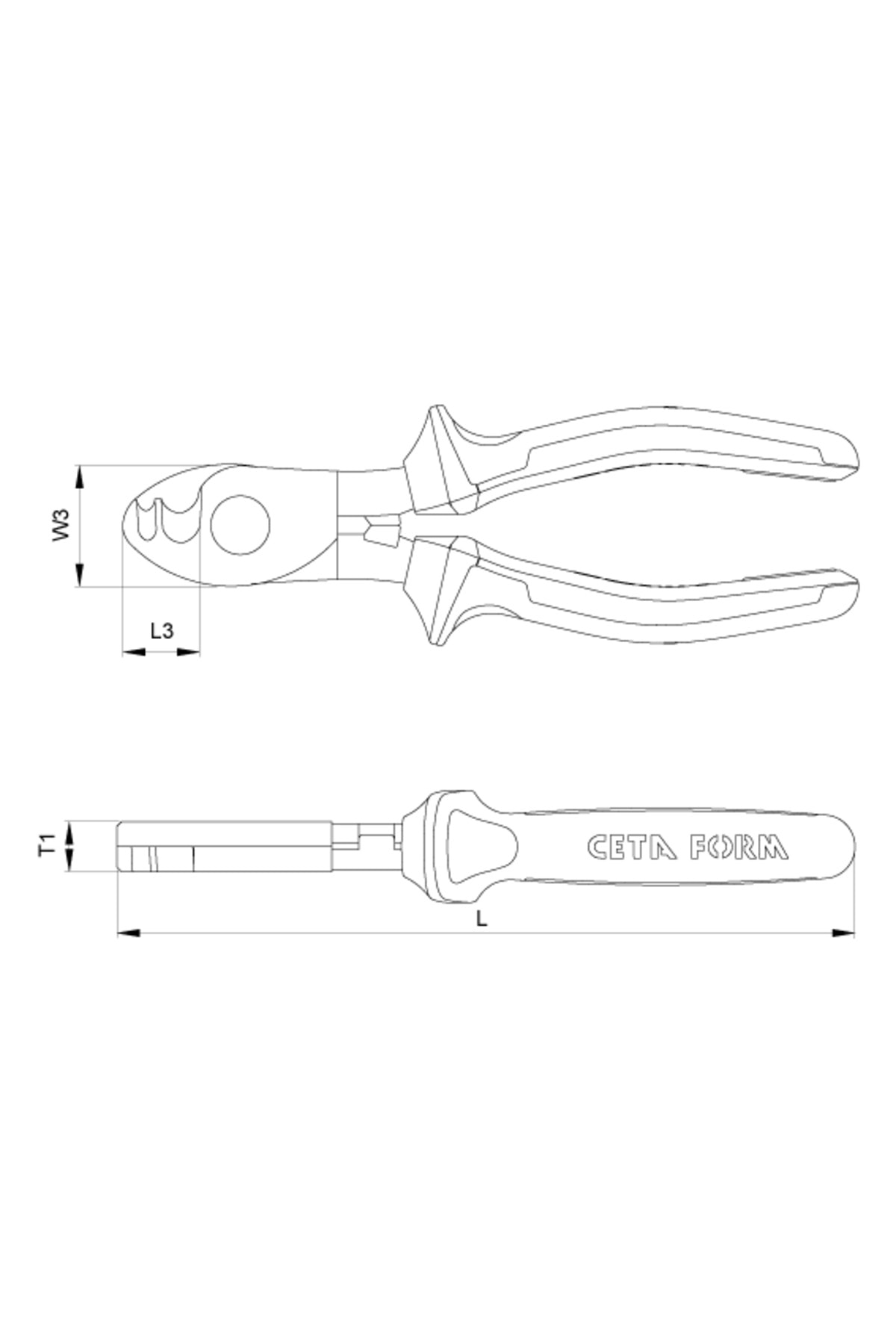 160mm 1000 Volt Vde Izoleli Kablo Kesici G30-48-0160