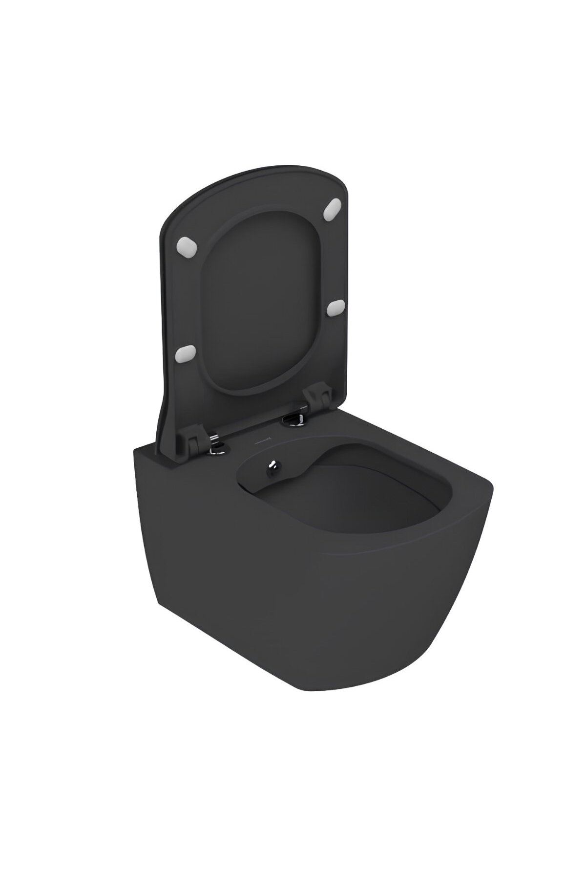 Elegant Mat Antrasit Kanalsız Asma Klozet EG321, Elegant Duroplast Yavaş Kapak