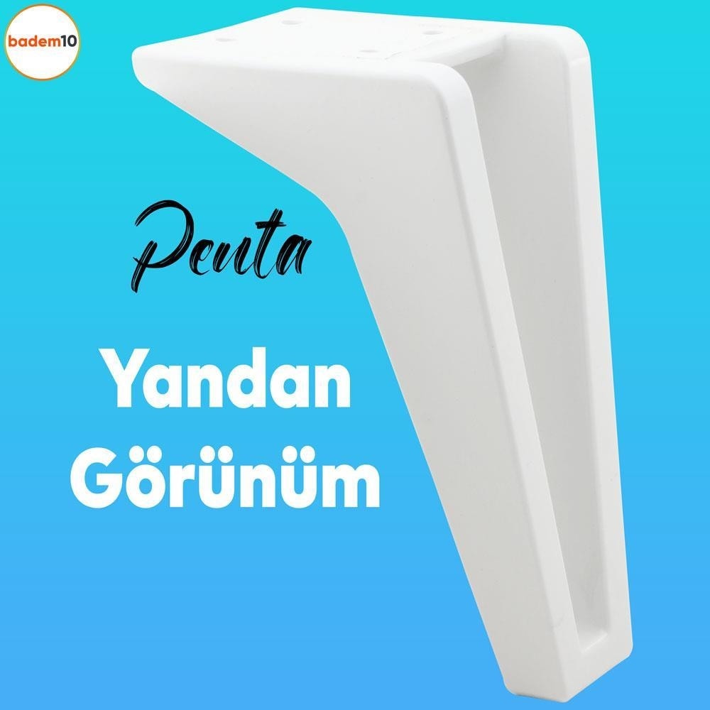 Penta 6'lı Set Mobilya Tv Ünitesi Çekyat Koltuk Kanepe Destek Yükseltici Ayağı 15 cm Beyaz Ayakları M8 Civatalı