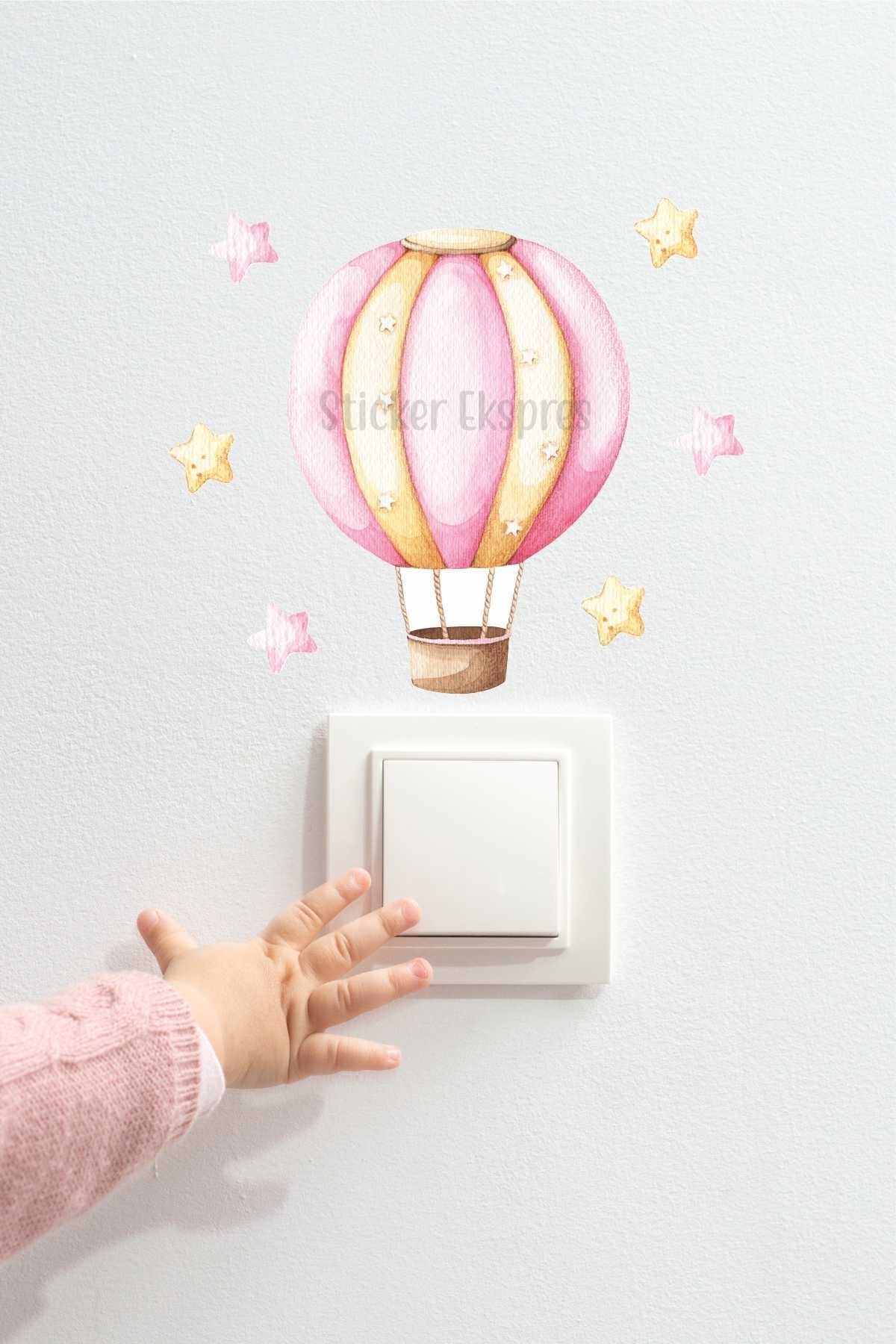 Rüya Balon Ve Yıldızlar Çocuk Odası Priz Sticker