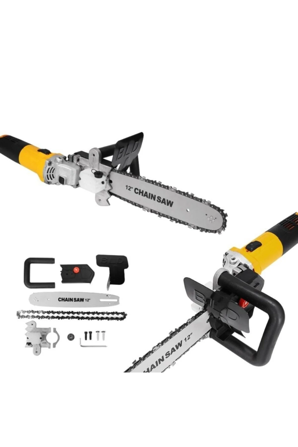 Avuç Taşlama Makinası Için Zincirli Testere Aparatı 35 cm Spirale Takılan Ağaç Kesme