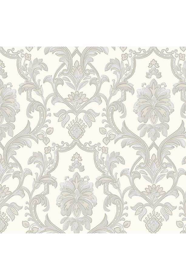 Dante 1407-1 Klasik Damask Desenli Duvar Kağıdı (beyaz)