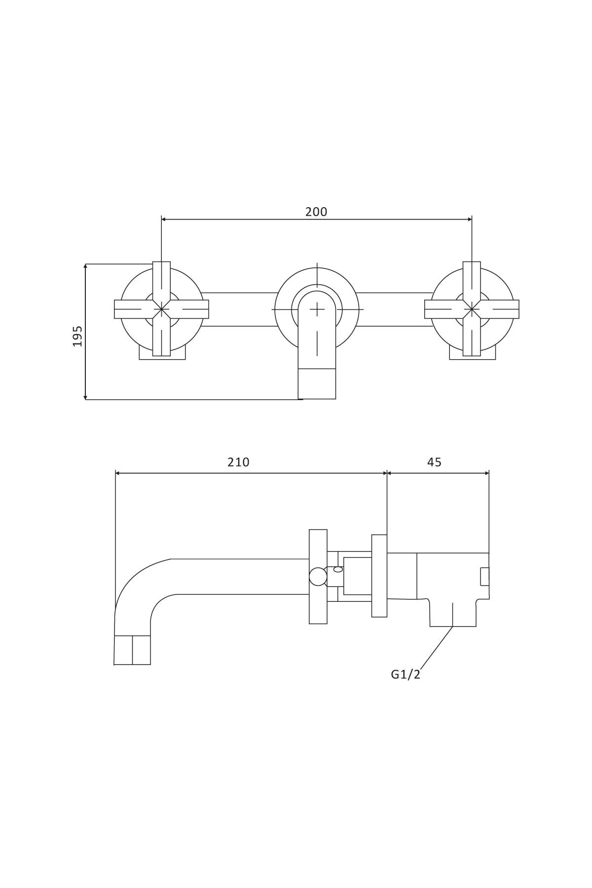 Duvardan Ankastre Lavabo Bataryası Siyah Kda102-b